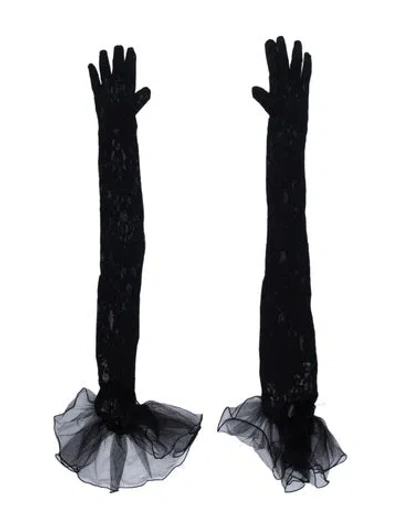 Pre-owned Gucci Lace Gloves. W/tags In Black
