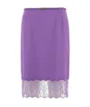 Gucci Lace Insert Skirt In Purple