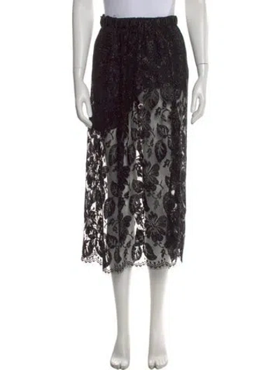 Pre-owned Gucci Lace Midi Length Skirt In Black