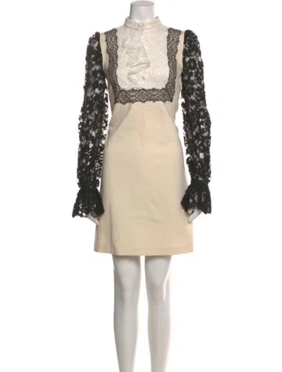 Pre-owned Gucci Lace Pattern Mini Dress