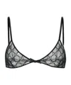Gucci Embroidered Tulle Bra In Black