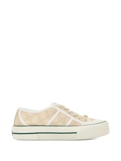 Gucci Lace Platform Sneakers In Neutral