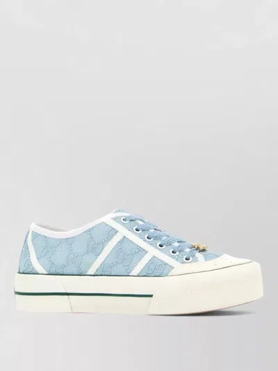 Gucci Lace Sneakers Low Top Contrast Stitching In Multi
