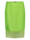 Gucci Women Viscose Skirt With Floral Lace In Green
