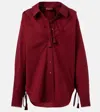 Gucci Womens Rosso Ancora Embroidered Drawstring-sleeves Cotton-poplin Shirt In Red