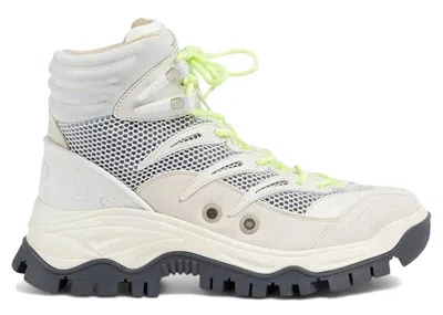 Pre-owned Gucci Lace Up Ankle Boot (women's) Sneakers In Grey/white In Multi