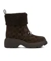 Gucci Yaga Gg Suede Ankle Boots In Brown