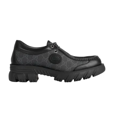 Pre-owned Gucci Lace Up 'black Gg Monogram' | Men's Size 7