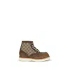 Gucci Laced Ankle Boot With Gg Insert Men In Brown
