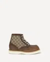 Gucci Suede Ankle Boots Contrast Sole In Brown