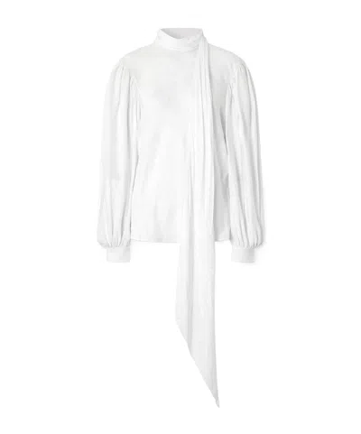 Gucci Lace-up Floral Jacquard Shirt In White