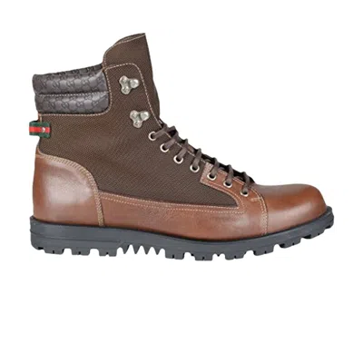 Pre-owned Gucci Lace Up Leather Boot 'cocoa' | Brown | Men's Size 7