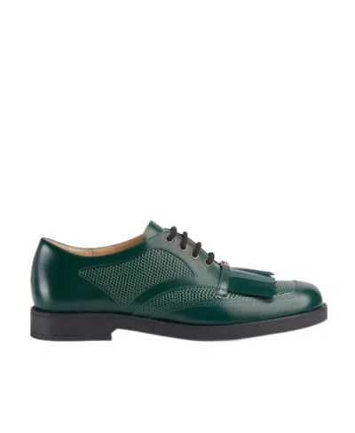 Gucci Lace-up Leather Shoes In Green