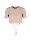 Gucci Sleeve Tie Cropped Top In Neutral