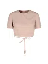 Gucci Sleeve Tie Cropped Top In Pink