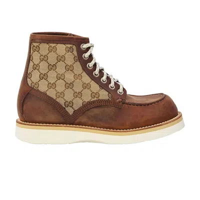 Pre-owned Gucci Laced Ankle Boot 'brown' | Men's Size 8