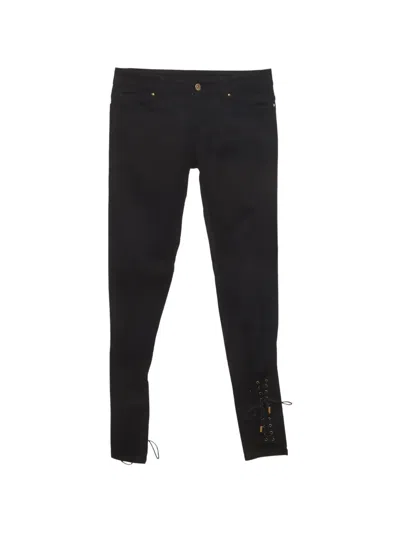 Pre-owned Gucci Lace-detail Jeans In Black