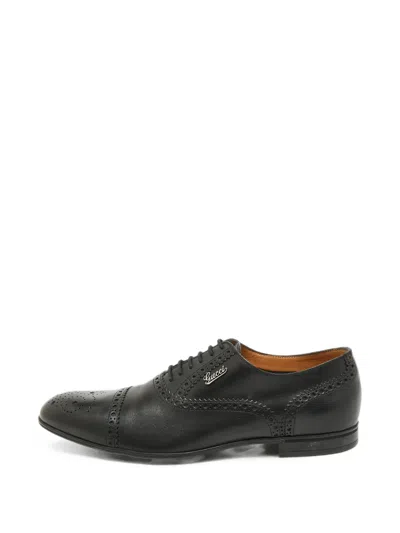 Pre-owned Gucci Lace-up Brogues In Black