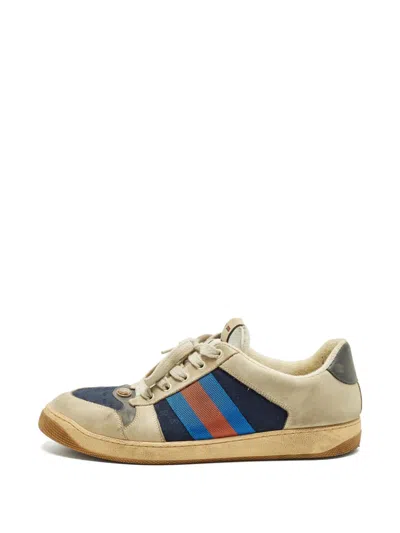 Pre-owned Gucci Lace-up Sneakers In Neutral