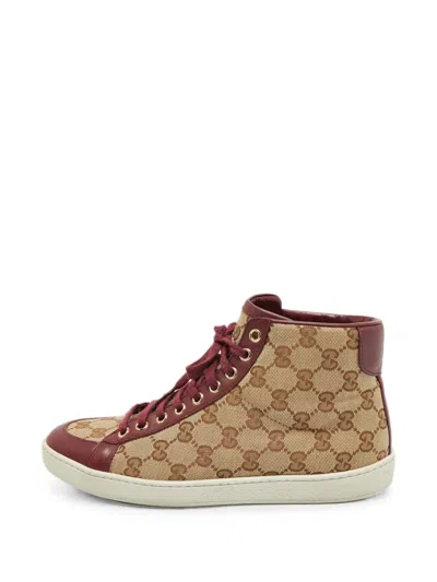 Pre-owned Gucci Lace-up Sneakers In Neutral