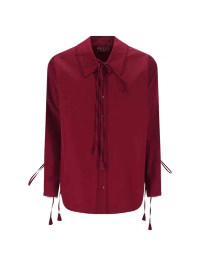 Gucci Lacing Shirt In Red