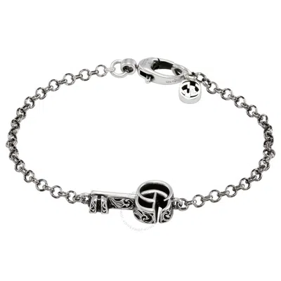 Gucci Ladies 925-sterling Silver Double G Key Bracelet In Silver Tone