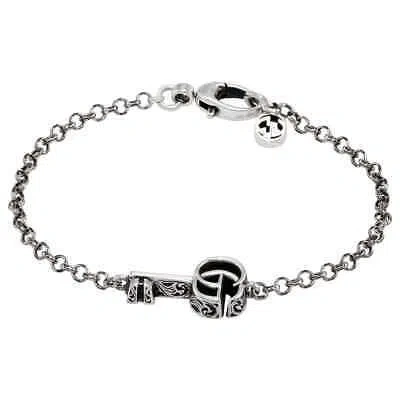 Pre-owned Gucci Ladies 925-sterling Silver Double Key Bracelet