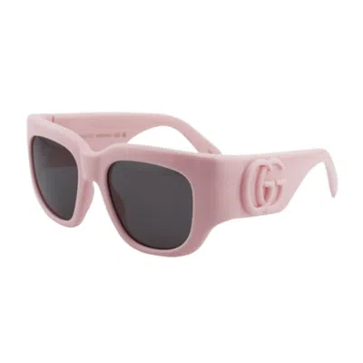 Gucci Ladies Black Square Sunglasses Gg1545s 005 In Pink