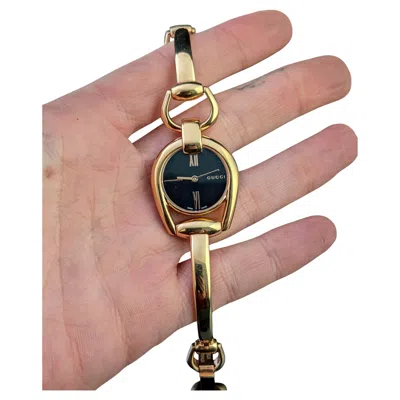 Pre-owned Gucci Ladies Rose Gold Plated Horsebit Watch, Wristwatch In Red