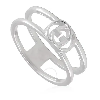 Gucci Ladies Sterling Silver Interlocking G 6mm Ring In Silver Tone
