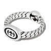 GUCCI GUCCI LADIES STERLING SILVER WIDE RING WITH INTERLOCKING G
