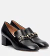 Gucci Lady Horsebit Leather Loafer Pumps In Black