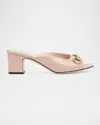 Gucci Double G Flat Sandals In Light Pink