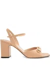 Gucci Lady Horsebit Leather Sandals In Neutral