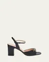 Gucci Lady Horsebit Leather Sandals In Black