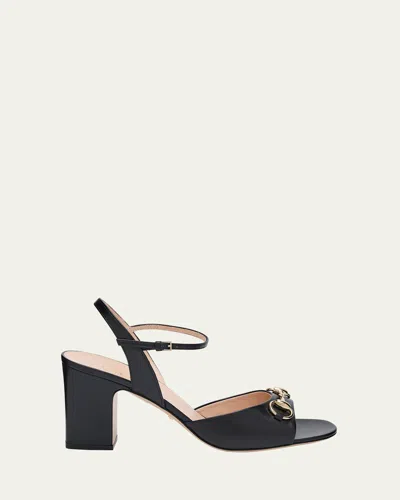 Gucci Lady Horsebit Leather Sandals In Multi