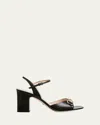 Gucci Lady Horsebit Leather Sandals In Multi