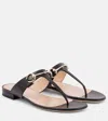 Gucci Women's Flip-flops With Leather Clamp Sandal In Beige