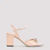 Gucci Pink And Purple Leather Sandals With Block Heel In Rose Dust