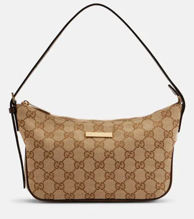 Gucci Gg Fabric Small Lady Lunetta Shoulder Bag Vintagsanddkbrown Borse A Mano In Brown