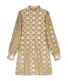 Gucci Lamé G Rhombi Jacquard Dress In Nude
