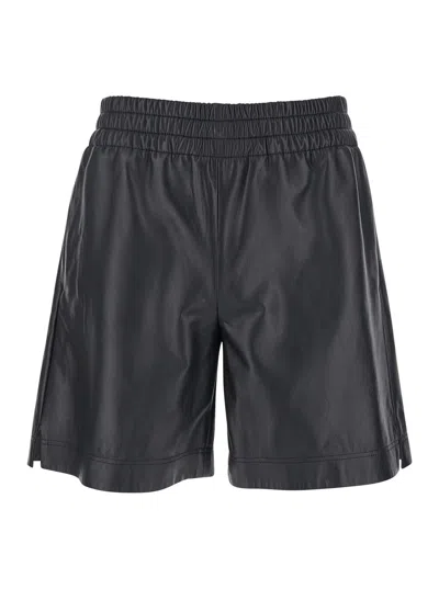 Gucci Lamb Leather Bermuda Shorts In Black