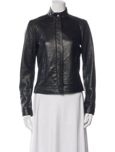 Pre-owned Gucci Lamb Leather Biker Jacket In Black