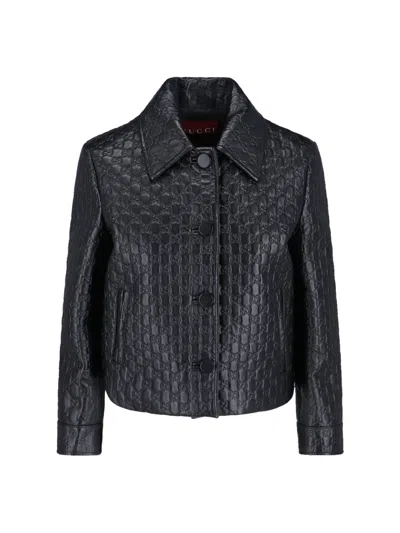 Gucci Lamb Leather Jacket In Black
