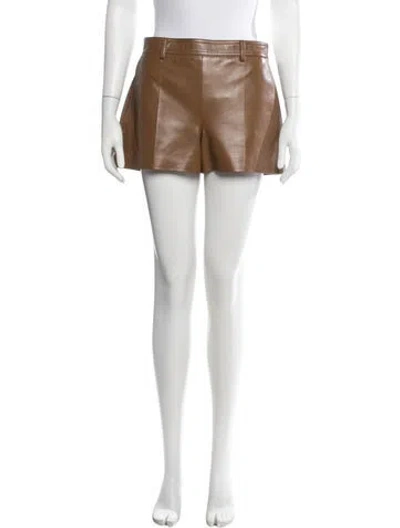 Pre-owned Gucci Lamb Leather Mini Shorts W/ Tags In Neutral