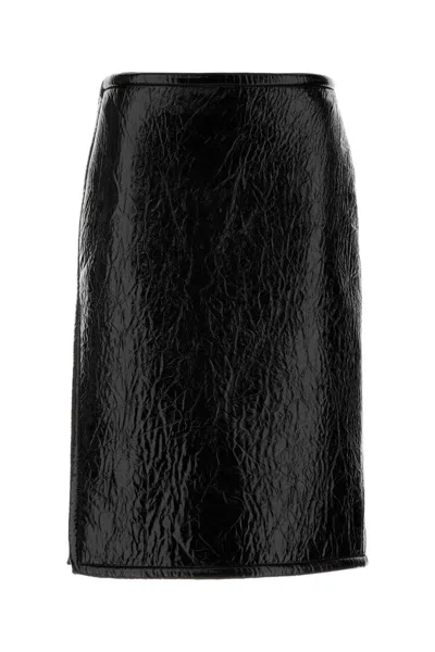 Gucci Lamb Leather Mini Skirt With Vented Design In Black