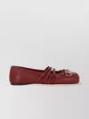 Gucci Lamb Leather Strappy Ballerinas In Red