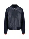 Gucci Lamb Nappa Bomber Jacket In Blue