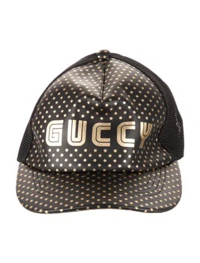 Pre-owned Gucci Lambskin Cap In Black