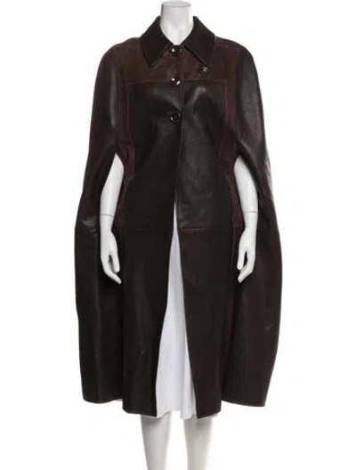 Pre-owned Gucci Lambskin Cape In Brown
